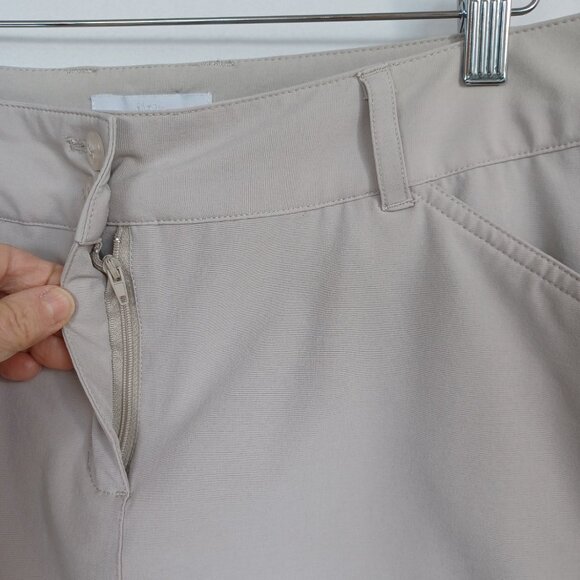 Callaway Golf Skort Beige Neutral Zip Front Skirt Built In Under Shorts Womens 8 - Picture 8 of 10